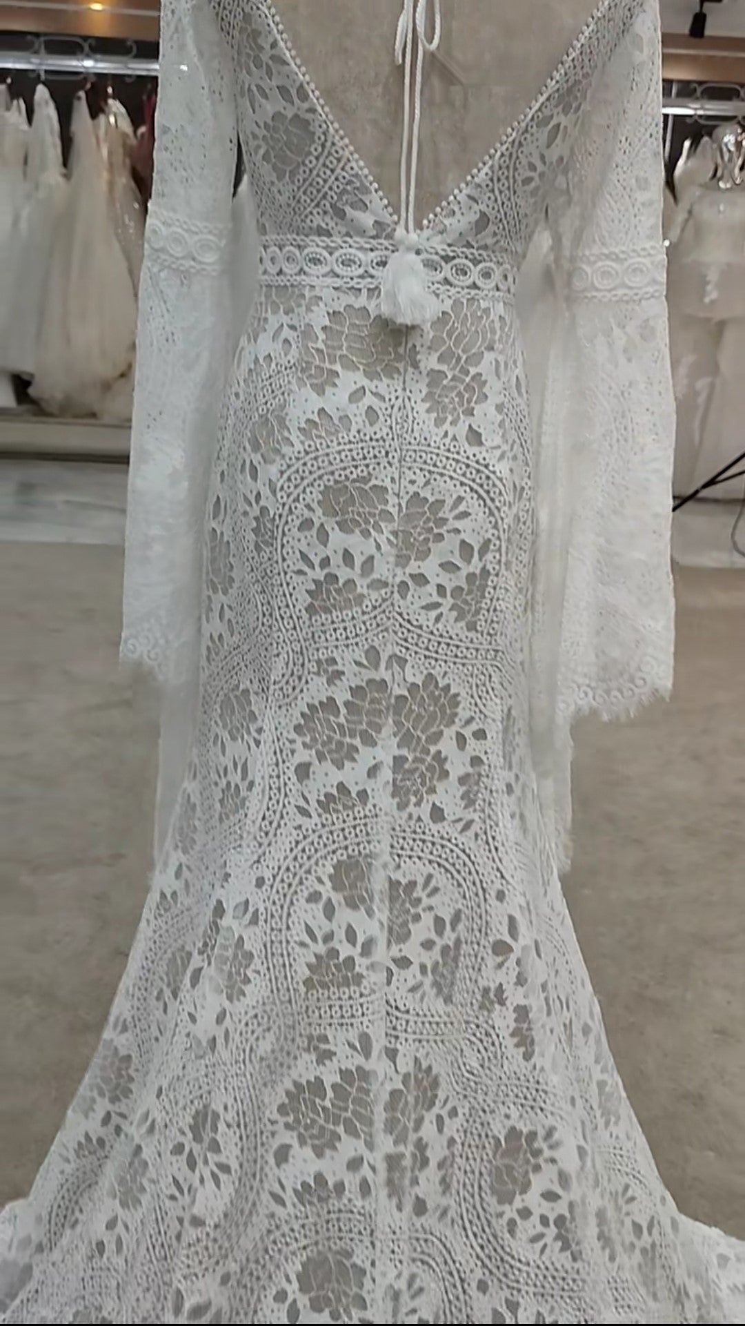 Custom Boho Crochet Fit & Flare Wedding Gown All Sizes/Colors