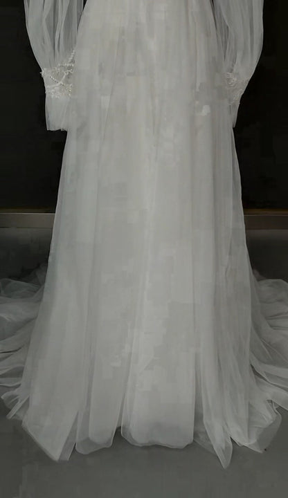 Custom Embroidered Tulle Sexy Wedding Gown All Sizes