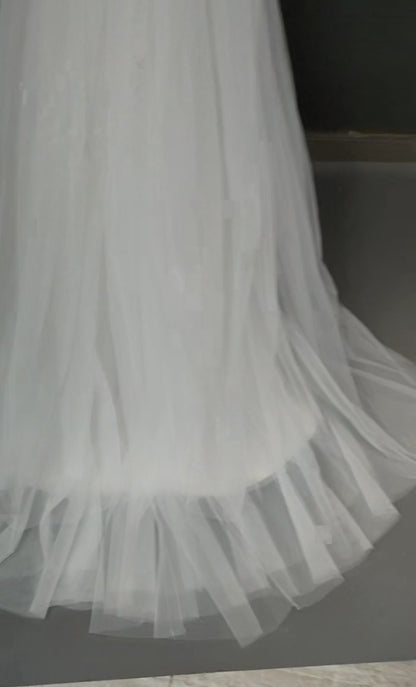 Custom Embroidered Tulle Sexy Wedding Gown All Sizes