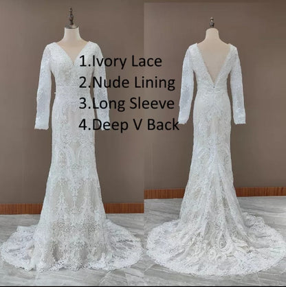 Custom Crochet Fit & Flare Country Wedding Gown All Sizes/Colors