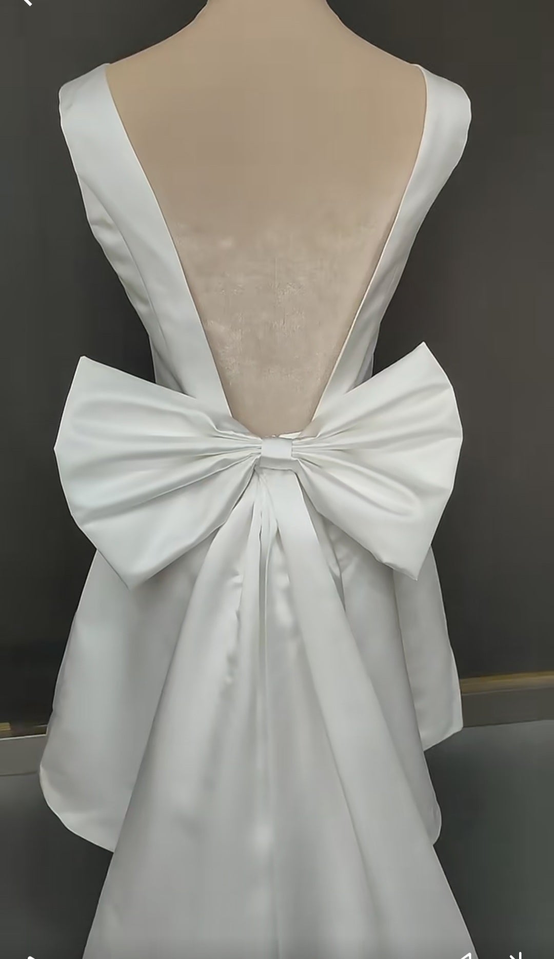 Bow Back Satin Short Wedding Dress All Sizes/Colors