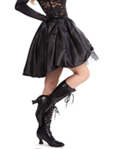 Rebecca-253 Lacey Patent Victorian Knee Boots