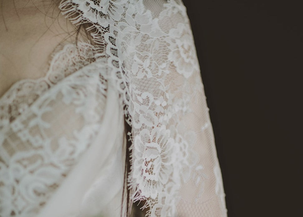 Vintage Lace Mantilla Chapel Length Wedding Veil