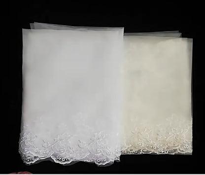 Floral Lace Edge Mantilla Wedding Veil Varying Lengths w/ Blusher