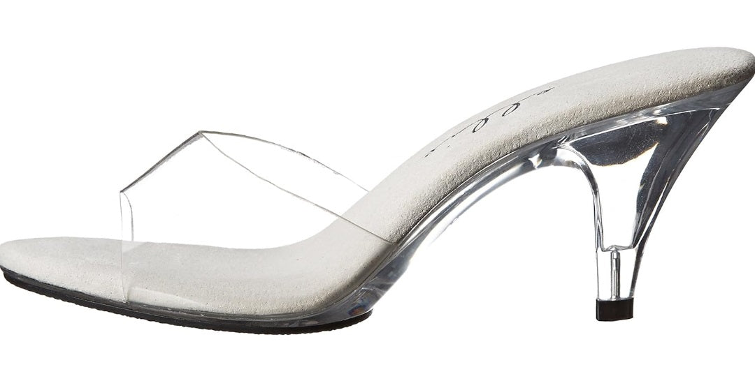 Vanity-305 3" Heel Clear Mule Sandals