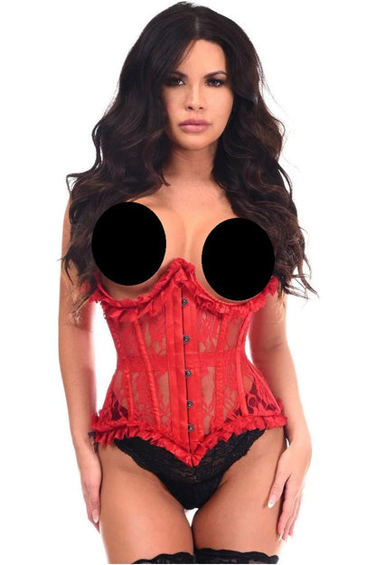 Queen Top Drawer Sheer Lace Steel Boned Underbust Corset