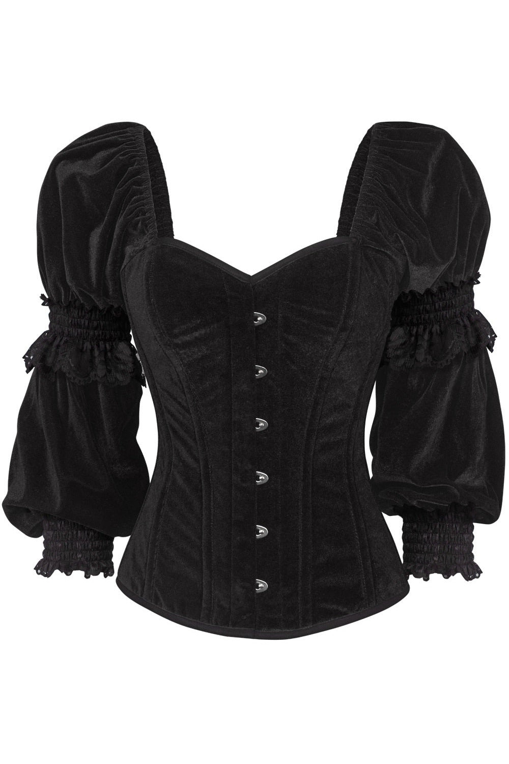 Top Drawer Velvet Sleeved Steel Corset