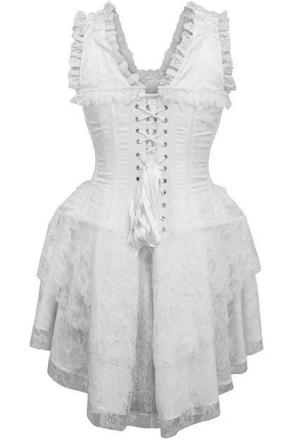 Top Drawer Floral Brocade Victorian Steel Boned Corset Dress