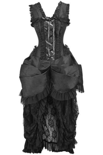 Queen Top Drawer Taffeta & Lace Victorian Bustle Corset Dress