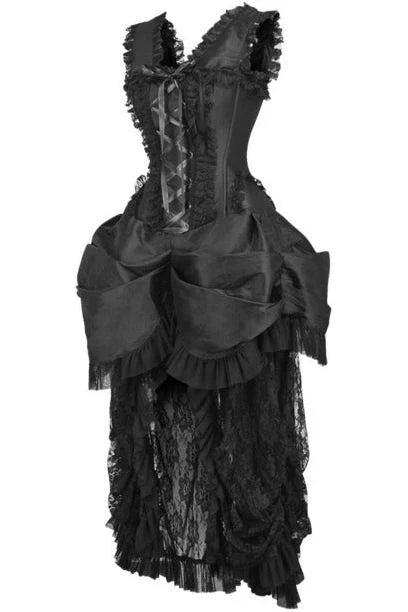 Queen Top Drawer Taffeta & Lace Victorian Bustle Corset Dress