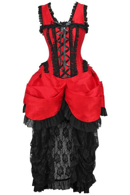 Top Drawer Steel Boned Lace Victorian Bustle Corset Dress