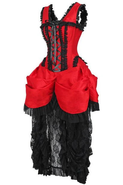 Top Drawer Taffeta & Lace Victorian Bustle Corset Dress