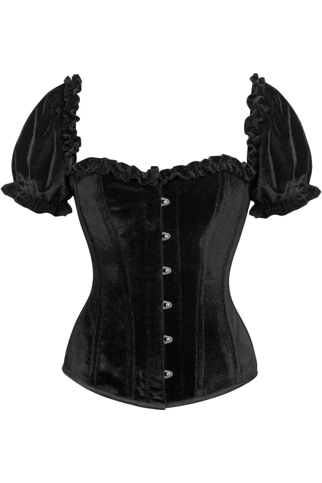 Top Drawer Velvet Peasant Steel Boned Corset