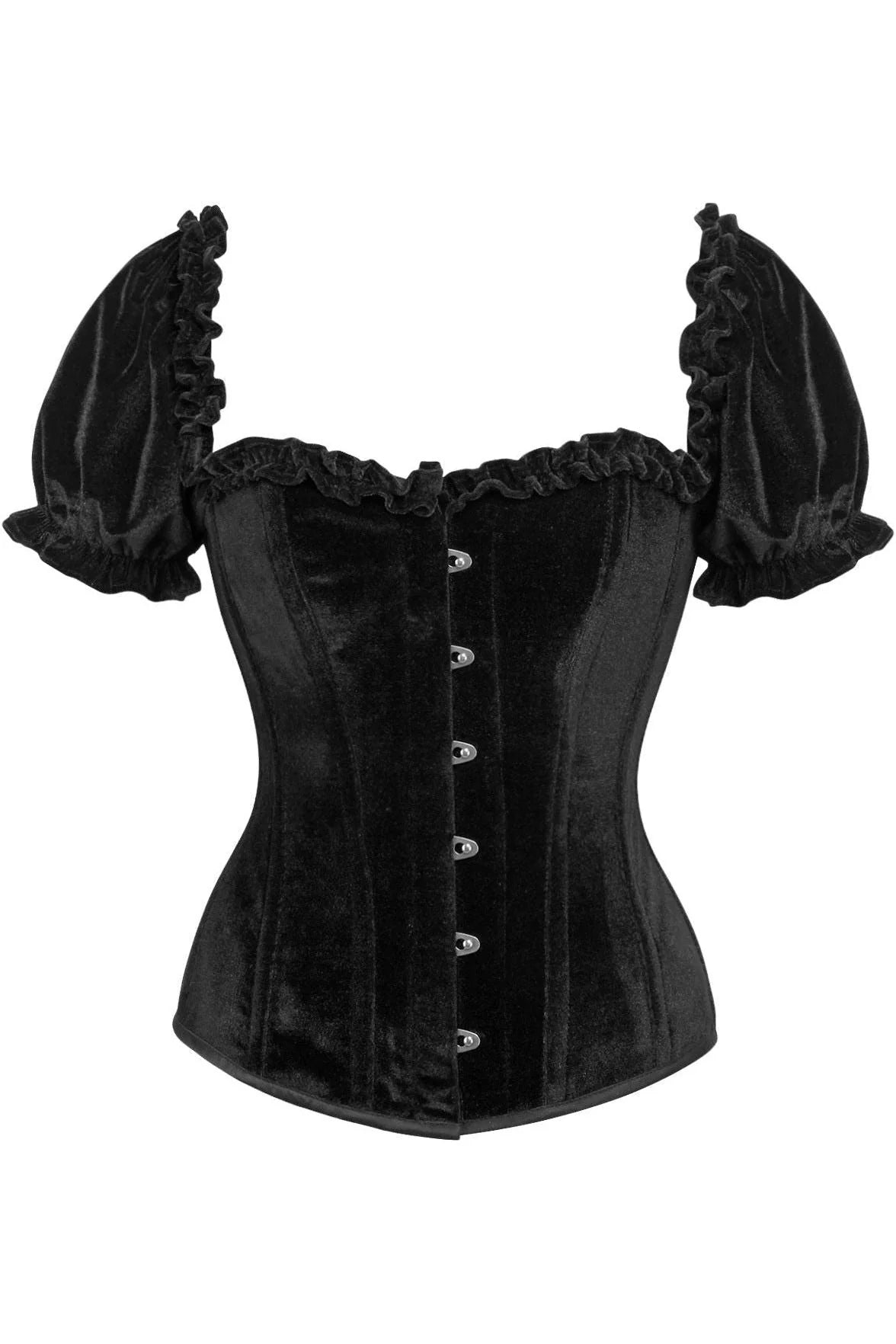 Top Drawer Steel Boned  Velvet Corset w/Sleeves