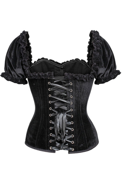 Queen Top Drawer Velvet Peasant Steel Boned Corset