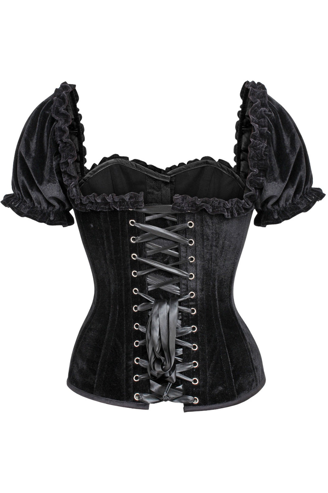 Top Drawer Velvet Peasant Steel Boned Corset