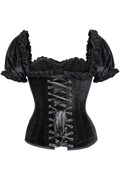 Top Drawer Steel Boned  Velvet Corset w/Sleeves