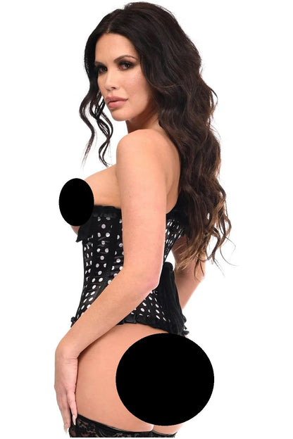 Top Drawer Pin-Up Polka Dot Steel Boned Underbust Corset