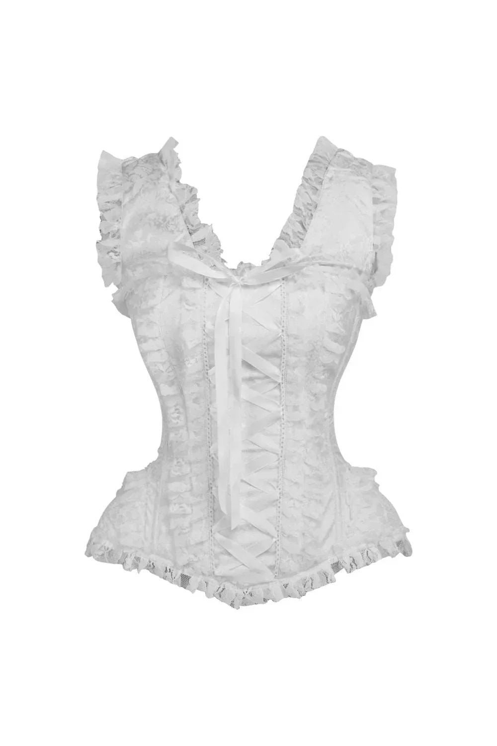 Queen Top Drawer Brocade Brocade & Lace Steel Boned Corset