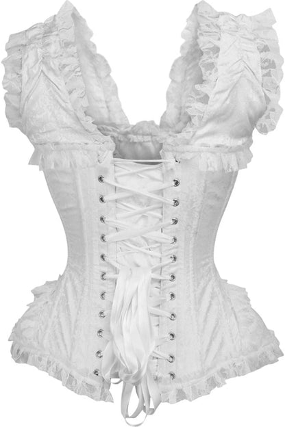 Top Drawer Brocade Brocade & Lace Steel Boned Corset