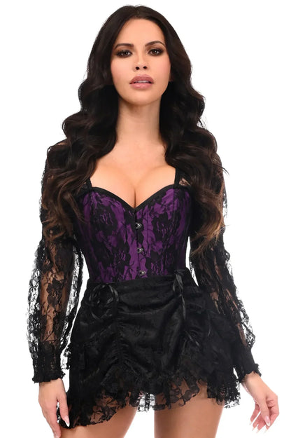 Queen Top Drawer Lace Overlay Steel Boned Corset