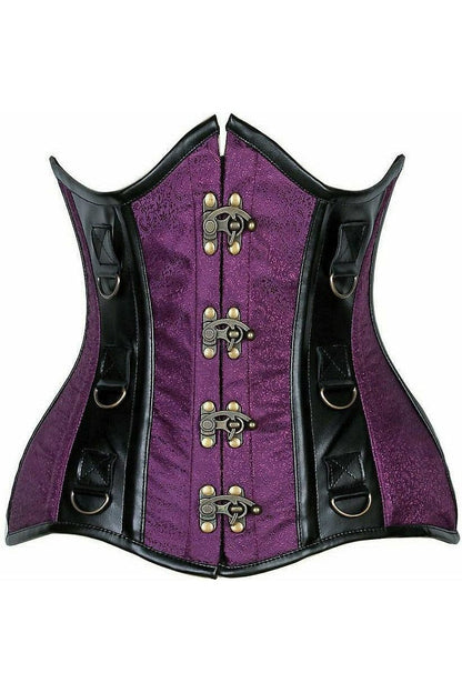 Steampunk Brocade & Faux Leather Underbust Corset