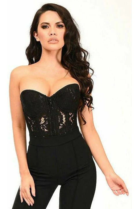 Top Drawer Underwire Sheer Lace Steel Boned Corset