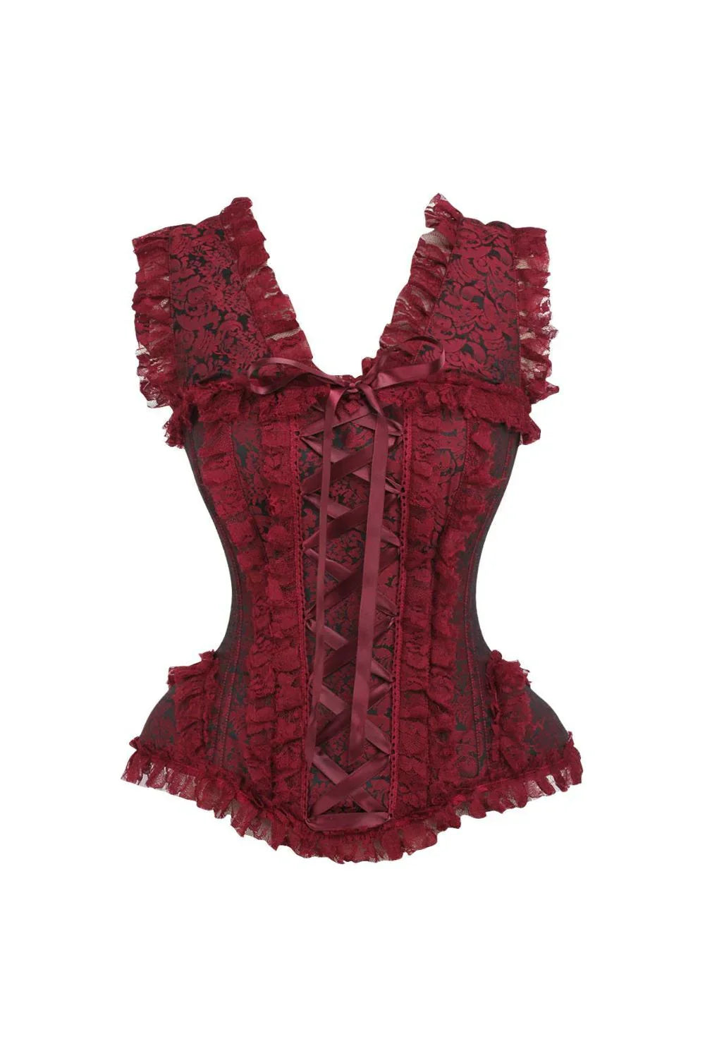 Top Drawer Brocade Brocade & Lace Steel Boned Corset