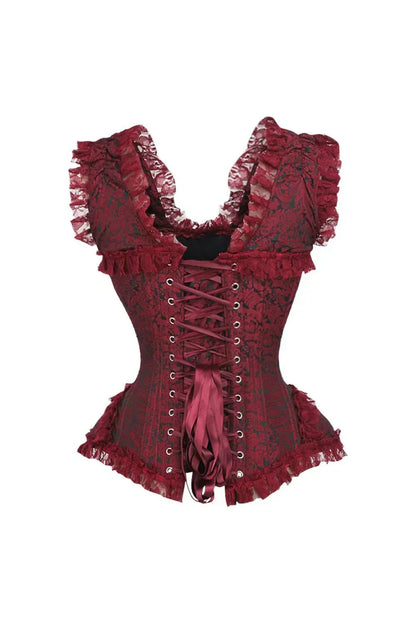 Queen Top Drawer Brocade Brocade & Lace Steel Boned Corset