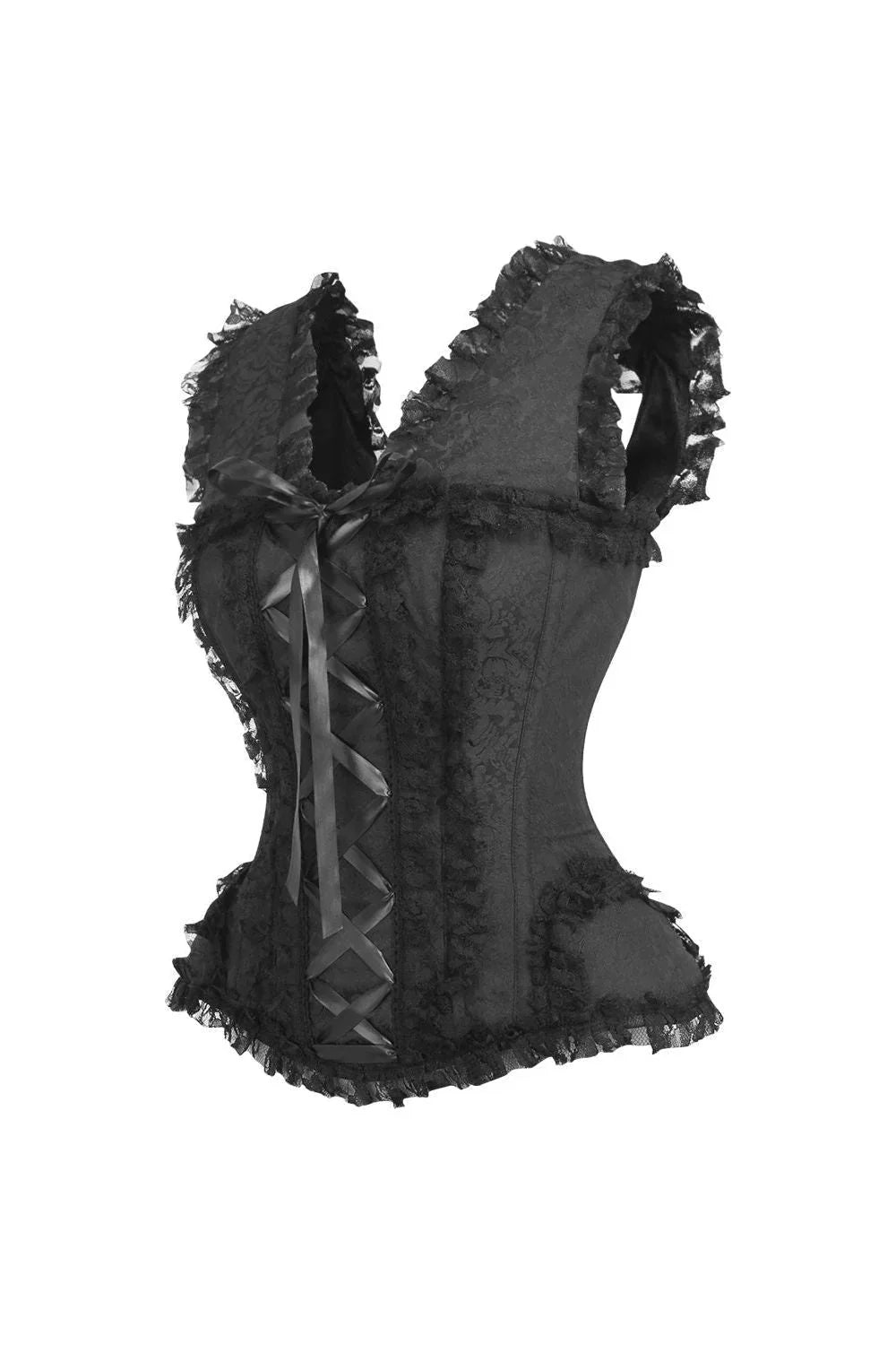 Top Drawer Brocade Brocade & Lace Steel Boned Corset