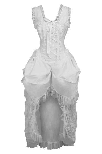 Queen Top Drawer Taffeta & Lace Victorian Bustle Corset Dress