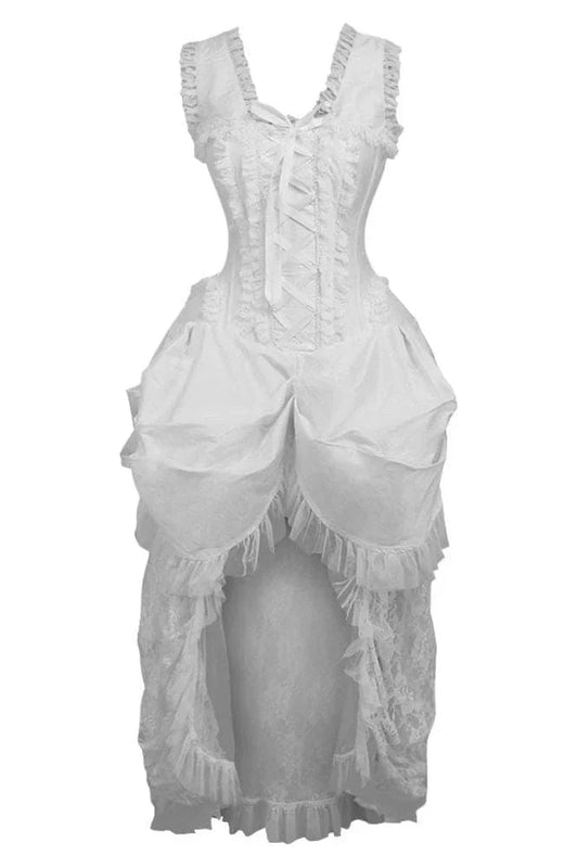 Queen Top Drawer Taffeta & Lace Victorian Bustle Corset Dress