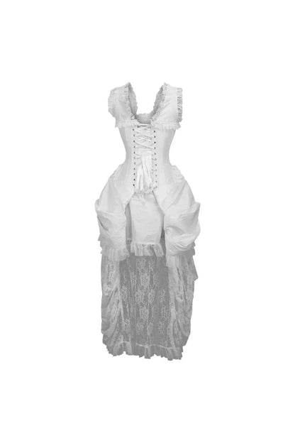 Queen Top Drawer Taffeta & Lace Victorian Bustle Corset Dress