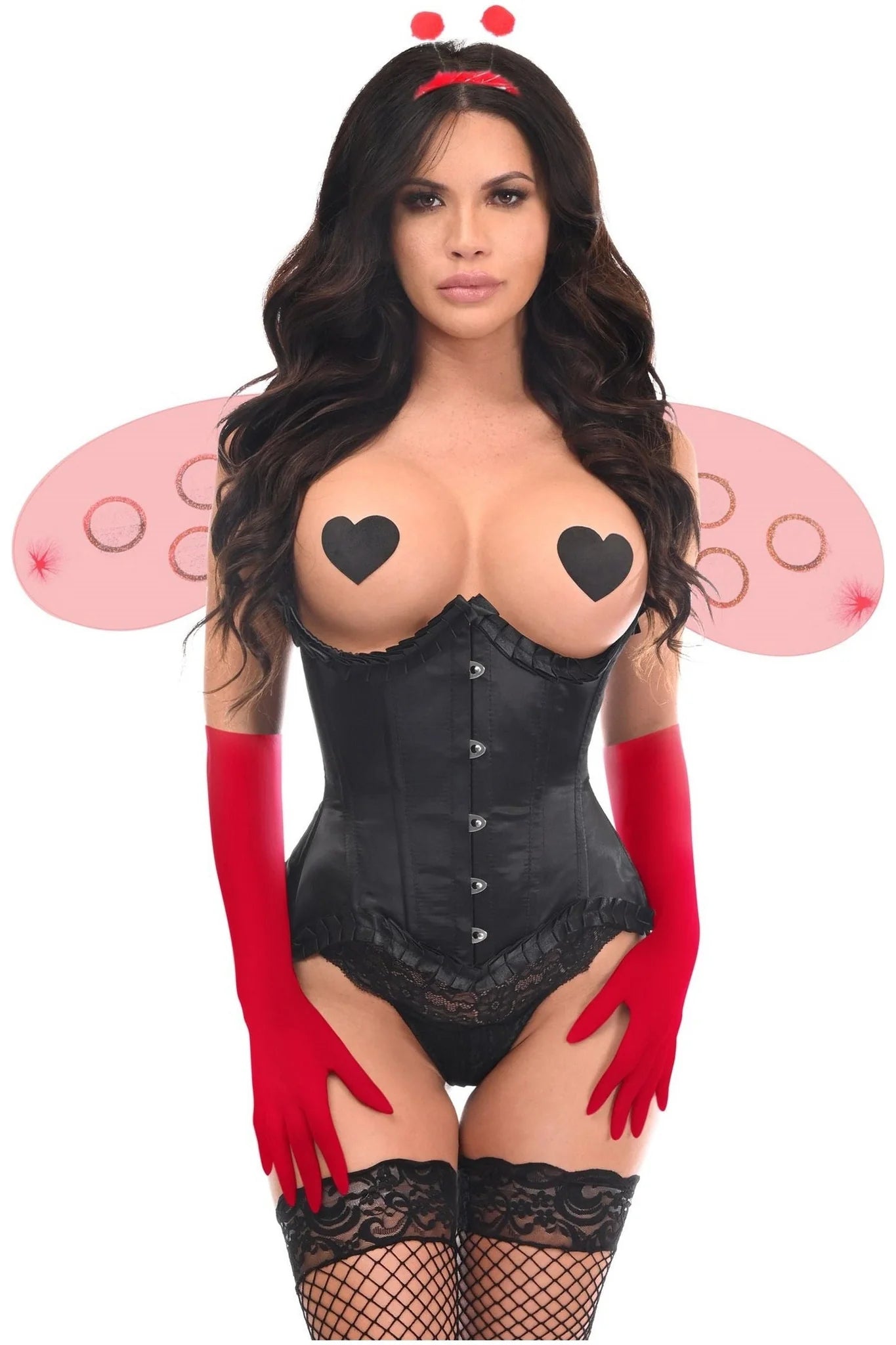 Top Drawer 4 PC Pin-Up Ladybug Corset Costume