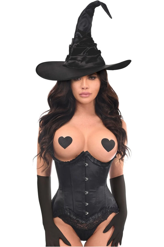 Top Drawer 3 PC Pin-Up Satin Witch Corset Costume