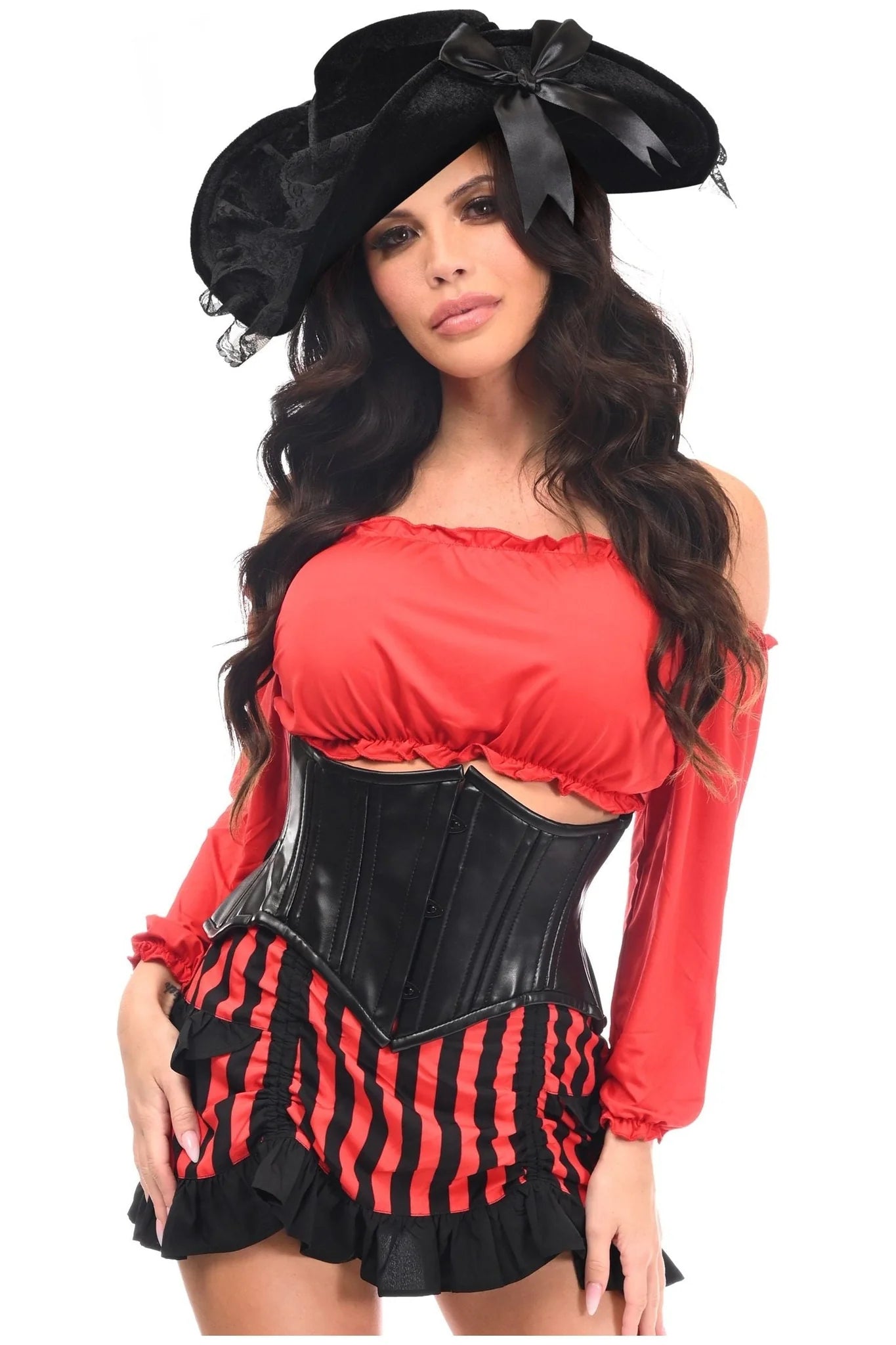 4 PC Pirate Lady Corset Costume