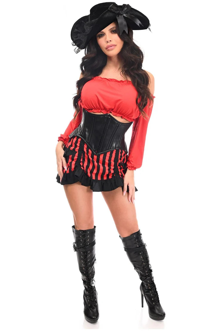 4 PC Pirate Lady Corset Costume