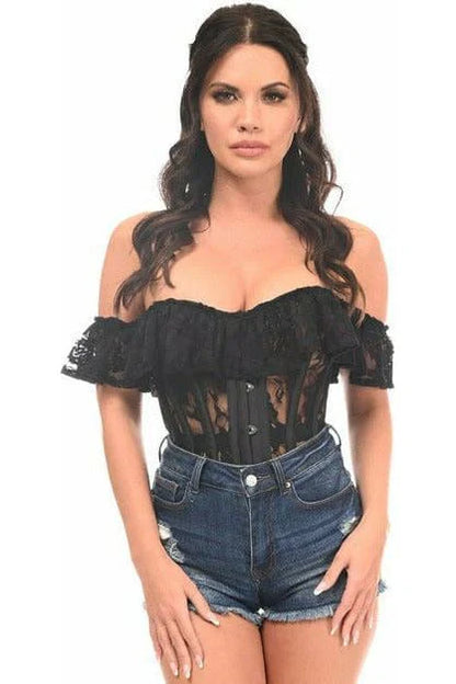 Top Drawer Sheer Lace Steel Boned Corset