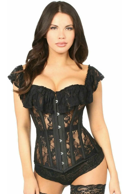 Top Drawer Sheer Lace Steel Boned Corset