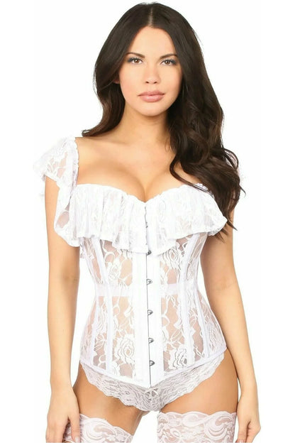 Top Drawer Sheer Lace Steel Boned Corset