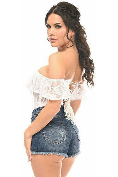 Top Drawer Sheer Lace Steel Boned Corset