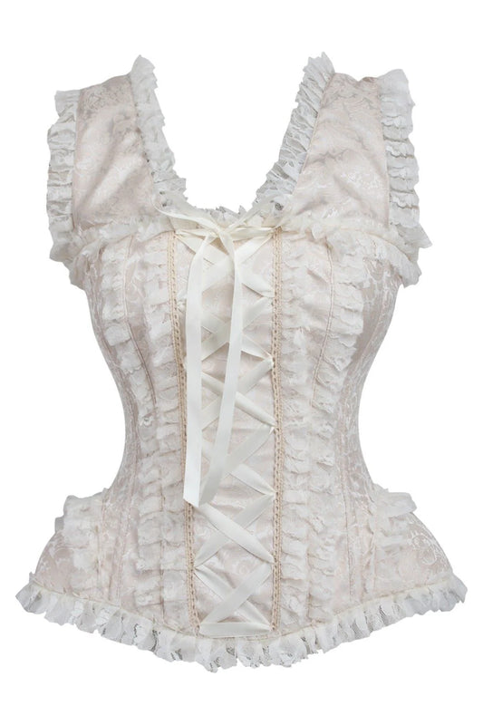 Top Drawer Brocade Brocade & Lace Steel Boned Corset