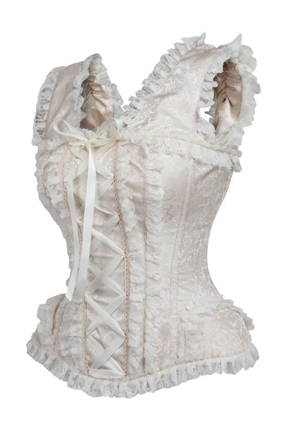 Top Drawer Brocade Brocade & Lace Steel Boned Corset