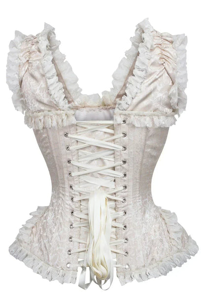 Queen Top Drawer Brocade Brocade & Lace Steel Boned Corset