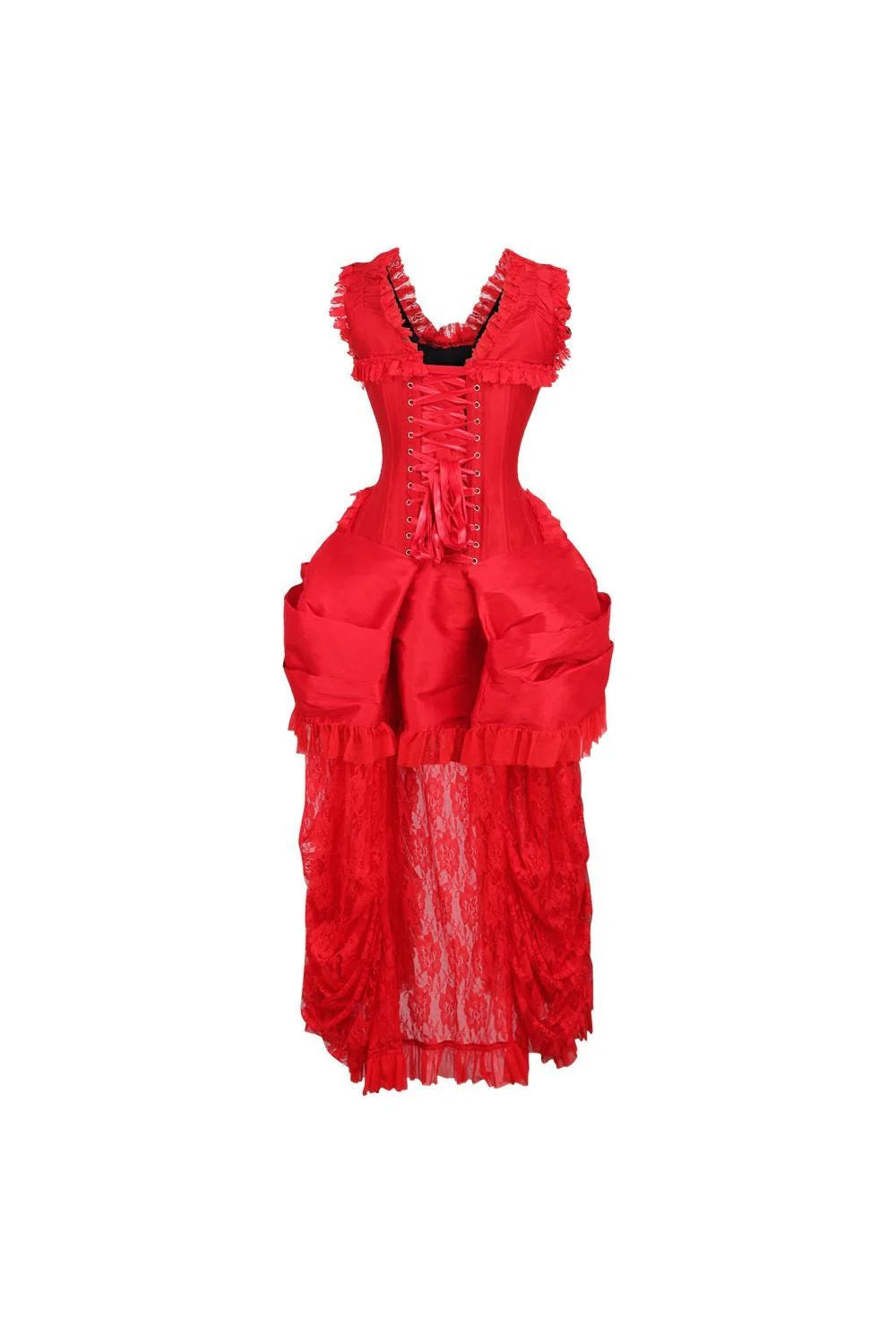 Top Drawer Taffeta & Lace Victorian Bustle Corset Dress