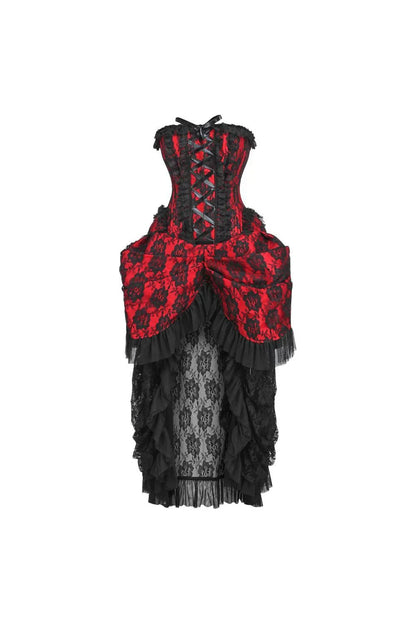 Queen Top Drawer Lace Bustle Steel Boned Corset Dress