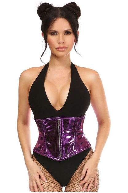 Metallic PVC Steel Boned Waist Corset