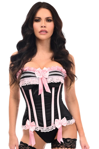 Queen Top Drawer Burlesque Satin Steel Boned Corset