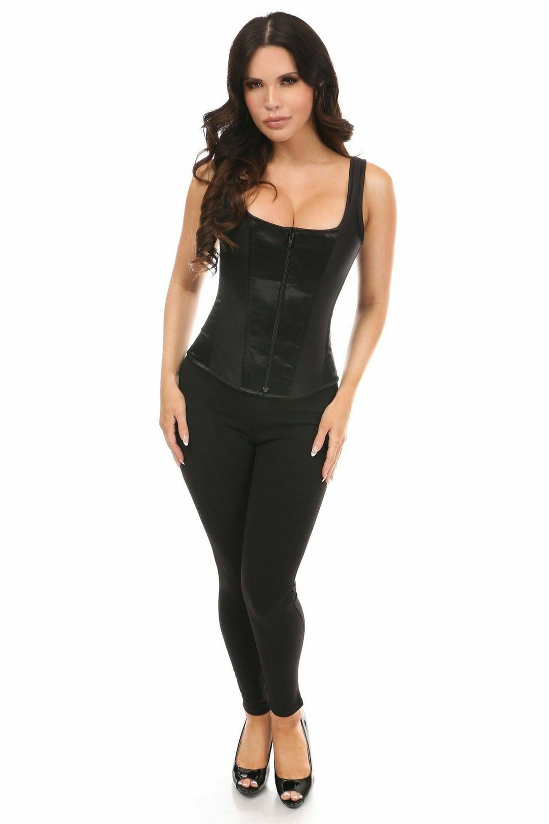 Top Drawer Strapped Satin Corset