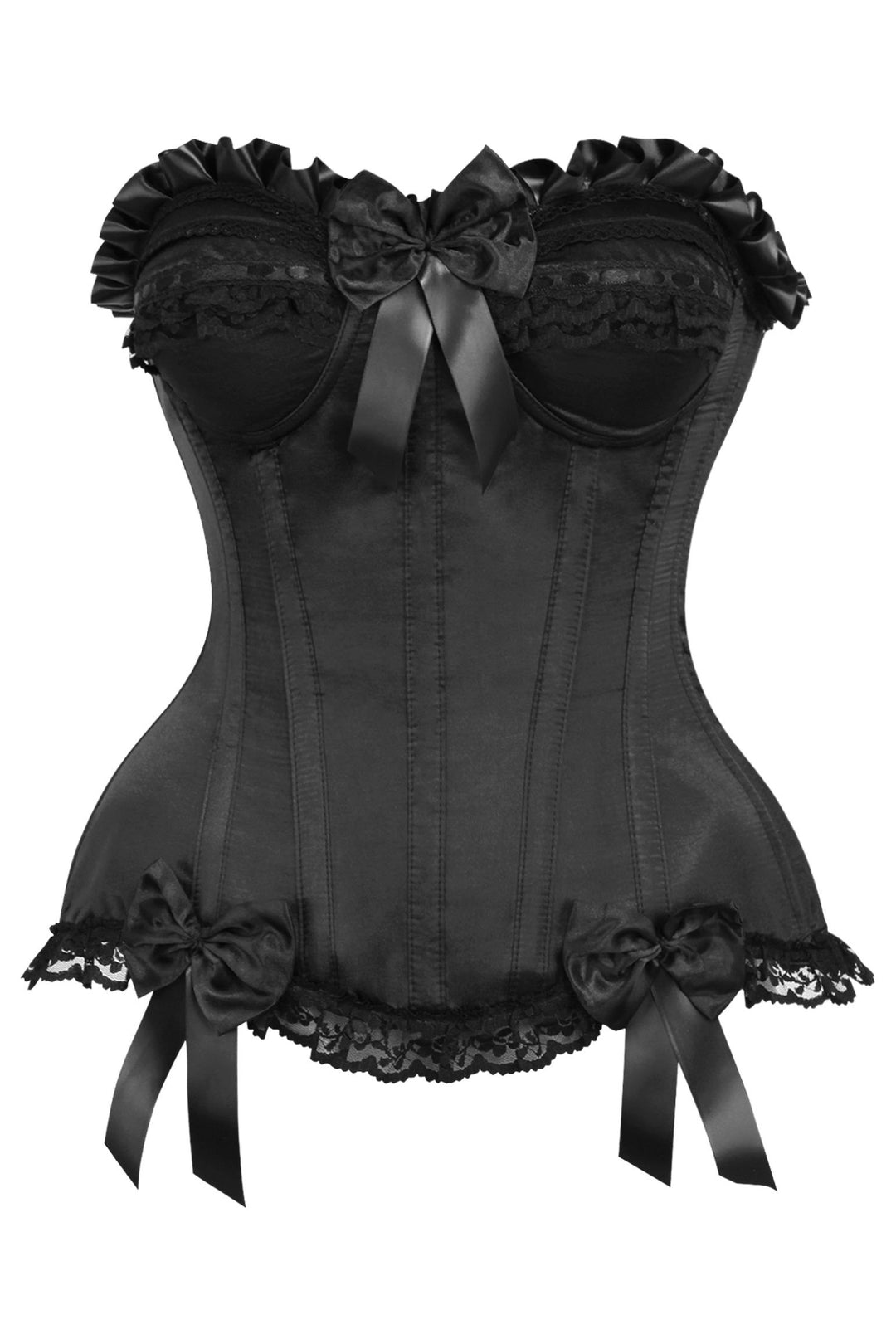 Queen Top Drawer Burlesque Satin Steel Boned Corset